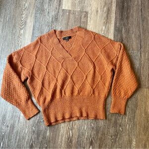 Cozy Burnt Orange V-Neck Sweater
